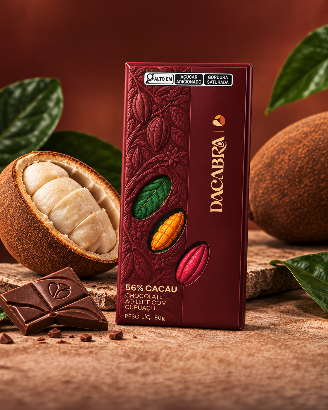 Chocolate 56% Cacau ao Leite com Cupuaçu